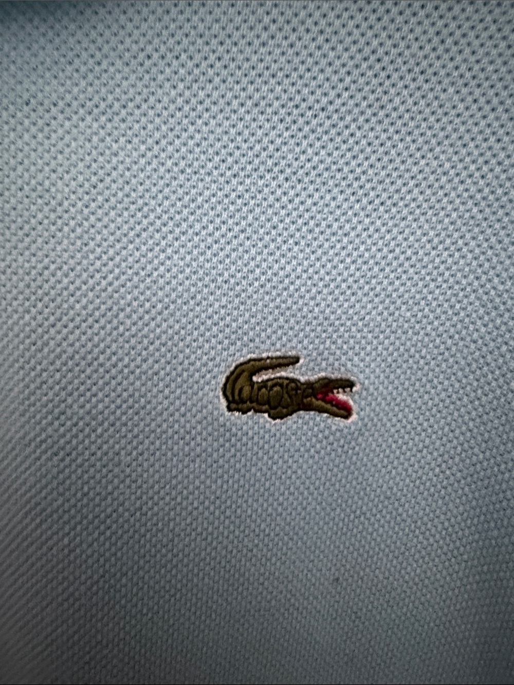 LACOSTE Vintage 90s Pale Blue Piqué Polo Shirt Crocodile Logo XL - Picture 10 of 10